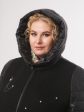 Женская куртка из красивой комбинированной стеганной ткани черного цвета и драпа, цвет черный в интернет-магазине Фабрики Тревери