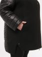 Женская куртка из красивой комбинированной стеганной ткани черного цвета и драпа, цвет черный в интернет-магазине Фабрики Тревери