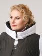 Женское пальто из комбинированной стеганой ткани в сочетании белого и черного цвета, цвет черный в интернет-магазине Фабрики Тревери