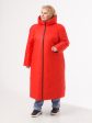 Женское пальто красного цвета из двух видов стежки, цвет красный в интернет-магазине Фабрики Тревери