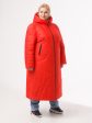 Женское пальто красного цвета из двух видов стежки, цвет красный в интернет-магазине Фабрики Тревери