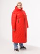 Женское пальто красного цвета из двух видов стежки со стразами, цвет красный в интернет-магазине Фабрики Тревери