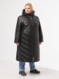 Женское стеганное пальто с силиконовыми лентами, цвет черный в интернет-магазине Фабрики Тревери