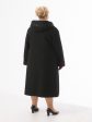  Эффектное пальто с ассиметричной полочкой, цвет черный в интернет-магазине Фабрики Тревери