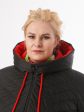 Женское стеганное пальто с красной отделкой, цвет черный в интернет-магазине Фабрики Тревери