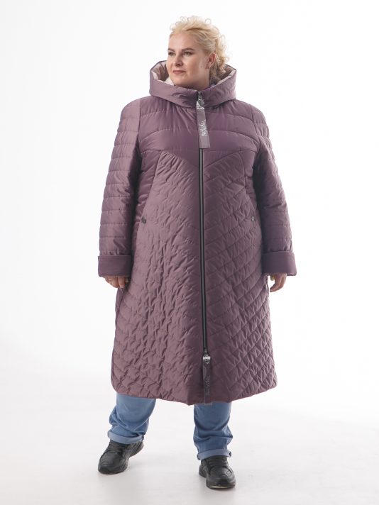 Интересное женское пальто сиреневого цвета, цвет сиреневый в интернет-магазине Фабрики Тревери