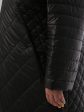 Молодежное комбинированное стеганное пальто с нашивкой , цвет черный в интернет-магазине Фабрики Тревери