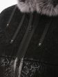Женская дубленка парка расклешенного силуэта с песцом, цвет черный в интернет-магазине Фабрики Тревери