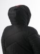 Женское пальто из красивой стеганной мембранной ткани черного цвета с красными вставками, цвет черный в интернет-магазине Фабрики Тревери