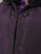 Зимнее пальто с контрастной отделочной строчкой и норкой, цвет фиолетовый в интернет-магазине Фабрики Тревери