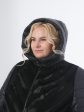 Женское комбинированное пальто из меха и стежки с логотипом, цвет черный в интернет-магазине Фабрики Тревери