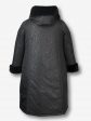 Зимнее пальто с контрастной отделочной строчкой и норкой, цвет черный в интернет-магазине Фабрики Тревери