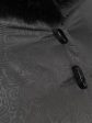 Зимнее пальто с контрастной отделочной строчкой и норкой, цвет черный в интернет-магазине Фабрики Тревери