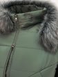 Молодежное стеганное пальто с чернобуркой, цвет зеленый в интернет-магазине Фабрики Тревери