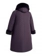 Женское пальто из стеганной плащевки модного геометрического рисунка, цвет фиолетовый в интернет-магазине Фабрики Тревери