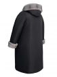 Женское зимнее пальто с контрастной отделочной строчкой и норкой крестовкой, цвет черный в интернет-магазине Фабрики Тревери