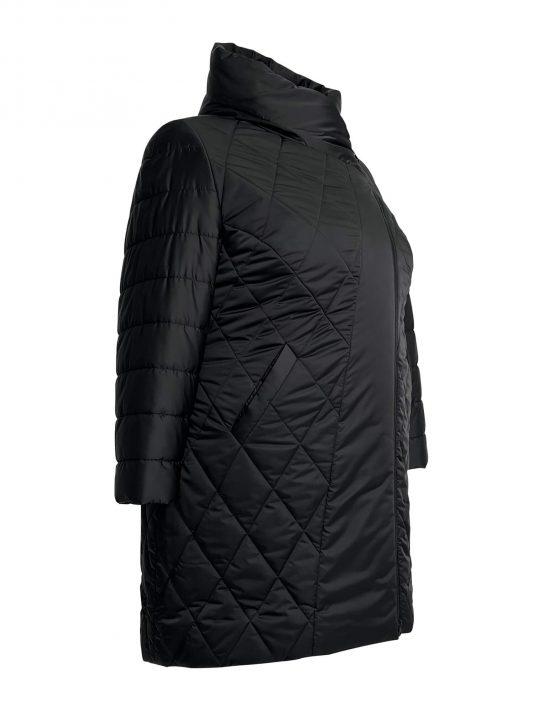 Женская куртка в ромб, цвет черный в интернет-магазине Фабрики Тревери