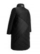 Женское динамичное черное пальто с яркой красной отделкой, цвет черный в интернет-магазине Фабрики Тревери
