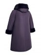 Женское пальто цвета баклажан с геометрической отделкой, цвет фиолетовый в интернет-магазине Фабрики Тревери