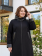 Пальто больших размеров с капюшоном, цвет черный в интернет-магазине Фабрики Тревери