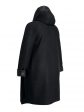 Молодежное комбинированное пальто с дизайнерской подвеской , цвет черный в интернет-магазине Фабрики Тревери
