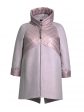Молодежное комбинированное стеганное пальто с дизайнерской подвеской , цвет бежевый в интернет-магазине Фабрики Тревери