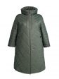 Молодежное комбинированное стеганное пальто с нашивкой, цвет зеленый в интернет-магазине Фабрики Тревери