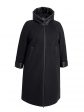 Пальто женское демисезонное комбинированное из драпа и стежки , цвет черный в интернет-магазине Фабрики Тревери