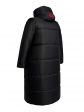 Женское пальто черного цвета с красной отделкой , цвет черный в интернет-магазине Фабрики Тревери