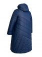 Женское пальто черного цвета с цветной отделкой , цвет синий в интернет-магазине Фабрики Тревери