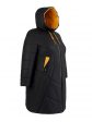 Молодежное комбинированное стеганное пальто с нашивкой, цвет черный в интернет-магазине Фабрики Тревери