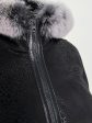 Женская дубленка с декоративным рельефом, цвет черный в интернет-магазине Фабрики Тревери
