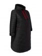 Женское пальто с цветной отделкой , цвет черный в интернет-магазине Фабрики Тревери