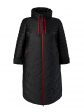 Женское пальто с цветной отделкой , цвет черный в интернет-магазине Фабрики Тревери