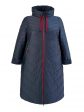 Женское пальто с цветной отделкой , цвет синий в интернет-магазине Фабрики Тревери