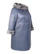 Женское зимнее стеганное пальто с норкой крестовкой и дизайнерской подвеской , цвет серый в интернет-магазине Фабрики Тревери