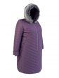 Молодежное стеганное пальто с чернобуркой, цвет фиолетовый в интернет-магазине Фабрики Тревери