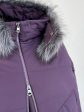 Молодежное стеганное пальто с чернобуркой, цвет фиолетовый в интернет-магазине Фабрики Тревери