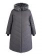 Молодежное стеганное пальто с чернобуркой, цвет серый в интернет-магазине Фабрики Тревери