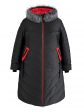 Молодежное стеганное пальто с отделкой и чернобуркой, цвет черный в интернет-магазине Фабрики Тревери