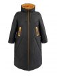 Женское пальто из двух видов стежки с цветной отделкой, цвет черный в интернет-магазине Фабрики Тревери