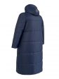 Женское пальто из двух видов стежки с цветной отделкой, цвет синий в интернет-магазине Фабрики Тревери