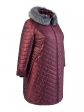 Женское стеганное пальто с чернобуркой, цвет бордовый в интернет-магазине Фабрики Тревери