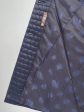 Женское зимнее стеганное пальто с песцом и дизайнерской подвеской , цвет синий в интернет-магазине Фабрики Тревери
