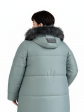 Пуховик больших размеров с капюшоном, цвет зеленый в интернет-магазине Фабрики Тревери