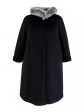 Элегантное женское пальто с песцом, цвет черный в интернет-магазине Фабрики Тревери