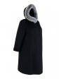 Элегантное женское пальто с песцом, цвет черный в интернет-магазине Фабрики Тревери