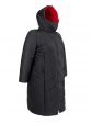 Молодежное комбинированное стеганное пальто с отделкой и нашивкой, цвет черный в интернет-магазине Фабрики Тревери