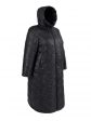 Женское пальто черного цвета с отделкой в виде листьев, цвет черный в интернет-магазине Фабрики Тревери