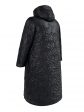 Женское пальто черного цвета с отделкой в виде листьев, цвет черный в интернет-магазине Фабрики Тревери